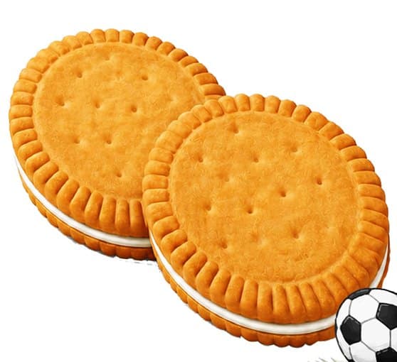 Pack artwork detail showing the sandwich biscuits